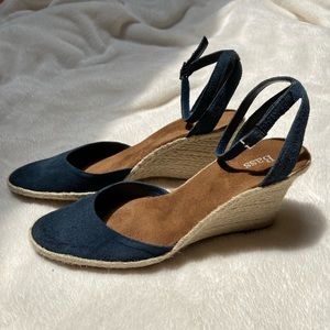 G. H. Bass & Company Navy Wedge Espadrille Sandals